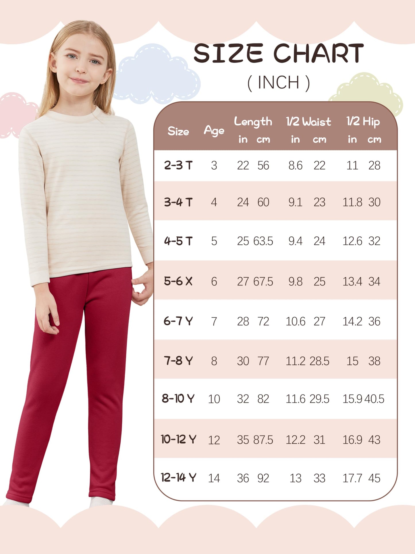 Girls Fleece Lined Leggings Cotton Kids Winter Warm Leggings Thick Thermal Tights Pants