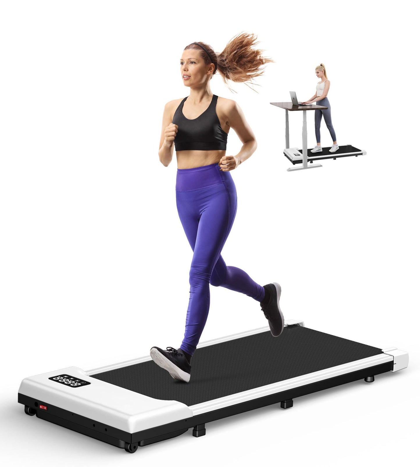 THAILE Walking Pad Treadmill 300 lb Capacity, Small Walking Pad for Small Spaces, 3 in 1 Portable Treadmill for Home and Office with LED Display, 2.5 HP and Remote Control