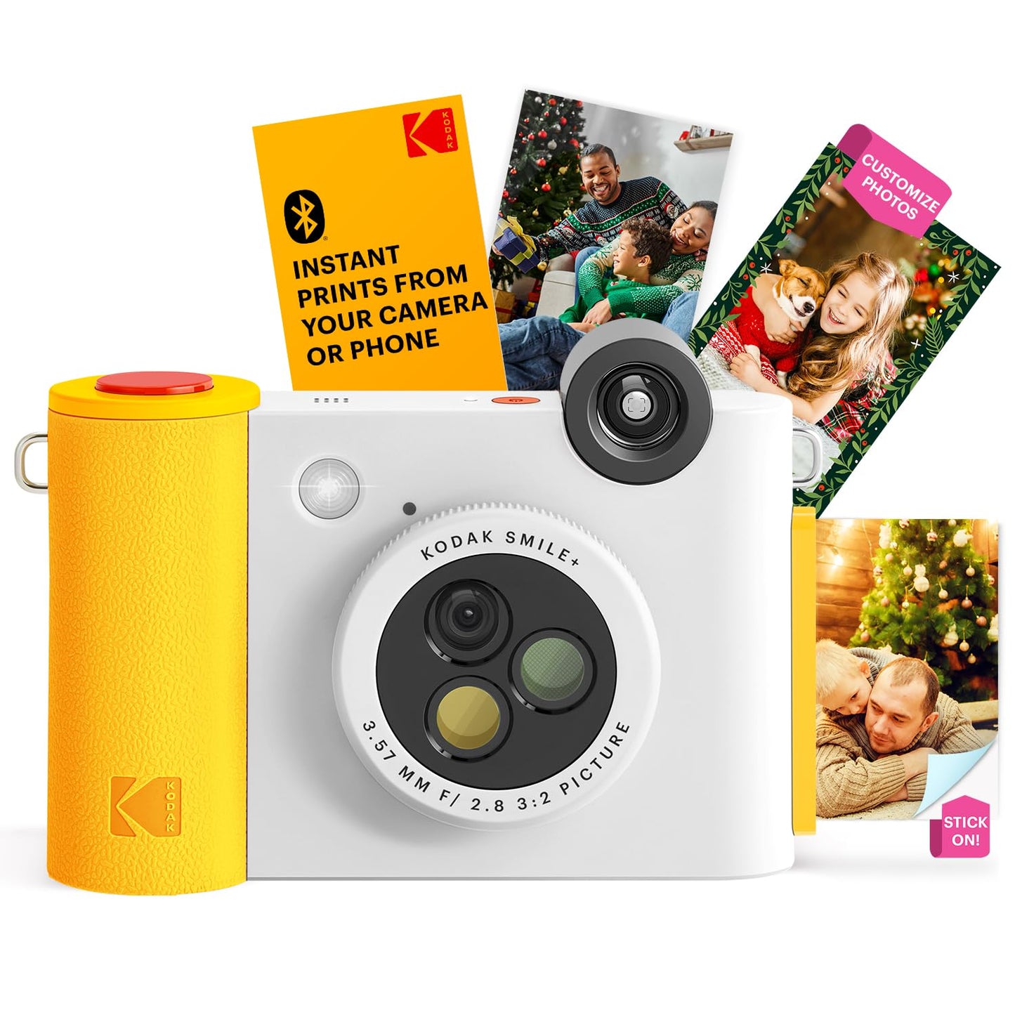 KODAK Smile+ 2-in-1 Digital Instant Print Camera & Wireless Bluetooth Photo Printer - 10MP, Special-Effect Rotating Lens, Zink 2x3” Sticky-Back Photos, Print via Fun App from Smart Devices - Fuchsia