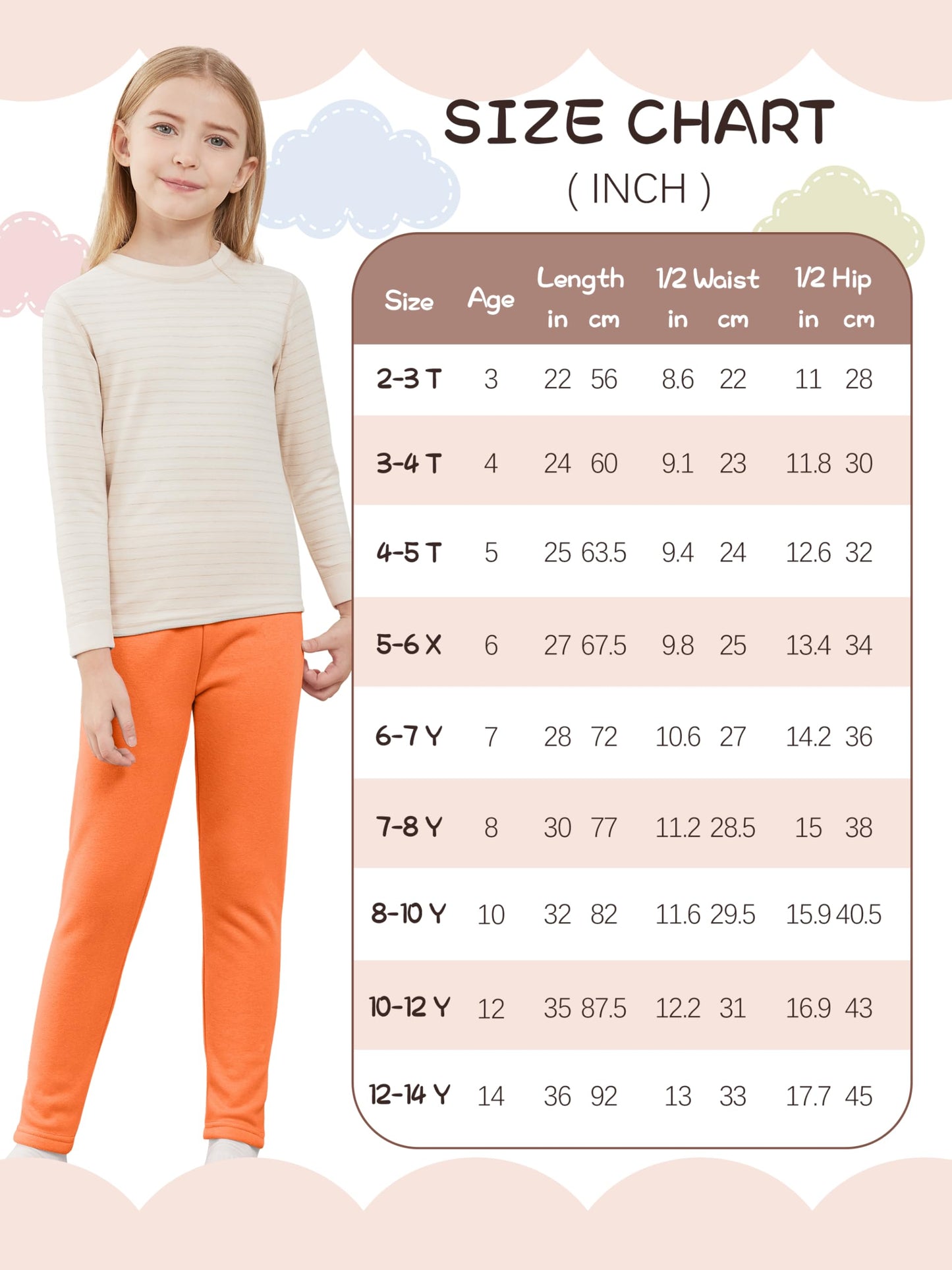 Girls Fleece Lined Leggings Cotton Kids Winter Warm Leggings Thick Thermal Tights Pants