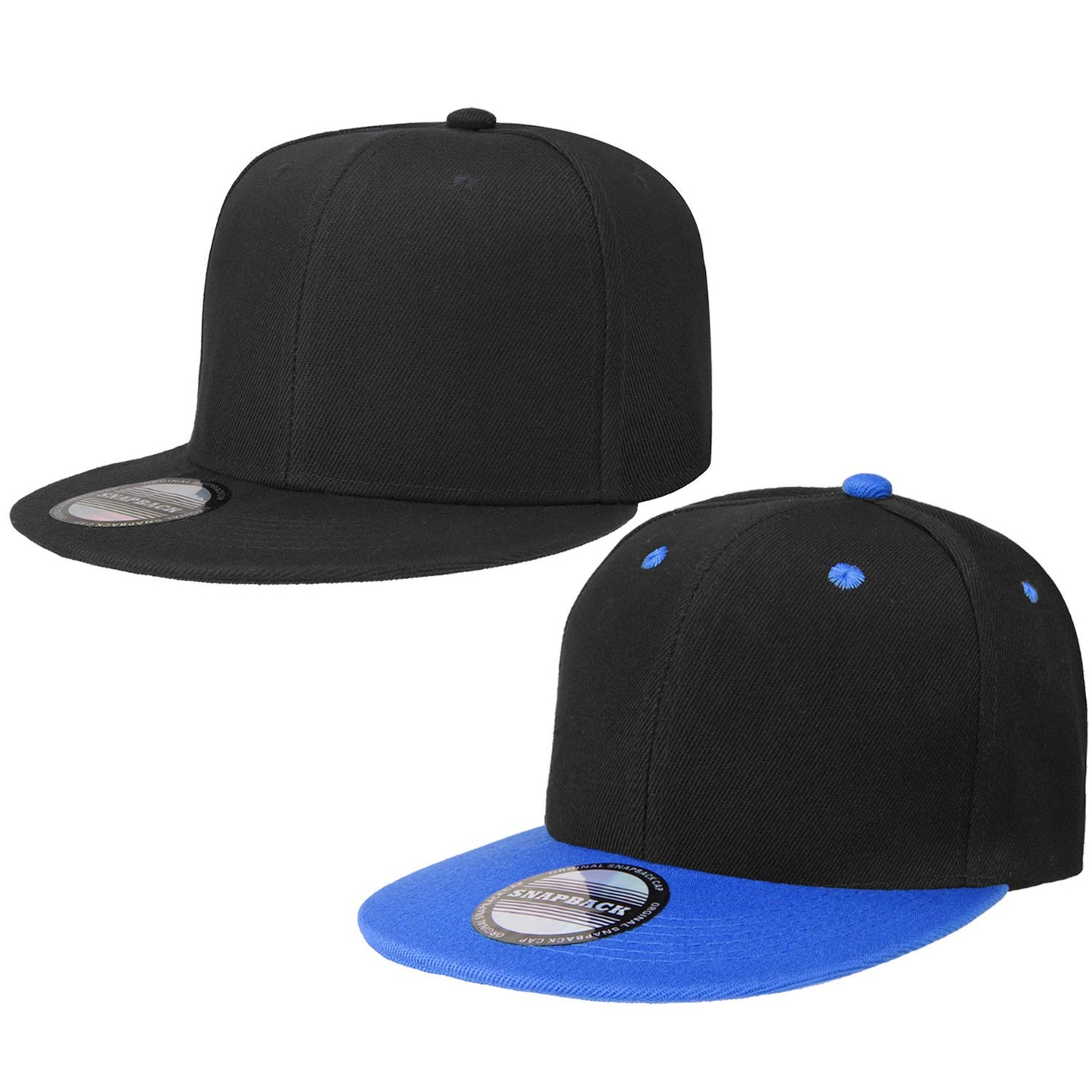 Classic Snapback Hat Cap Hip Hop Style Flat Bill Blank Solid Color Adjustable Size