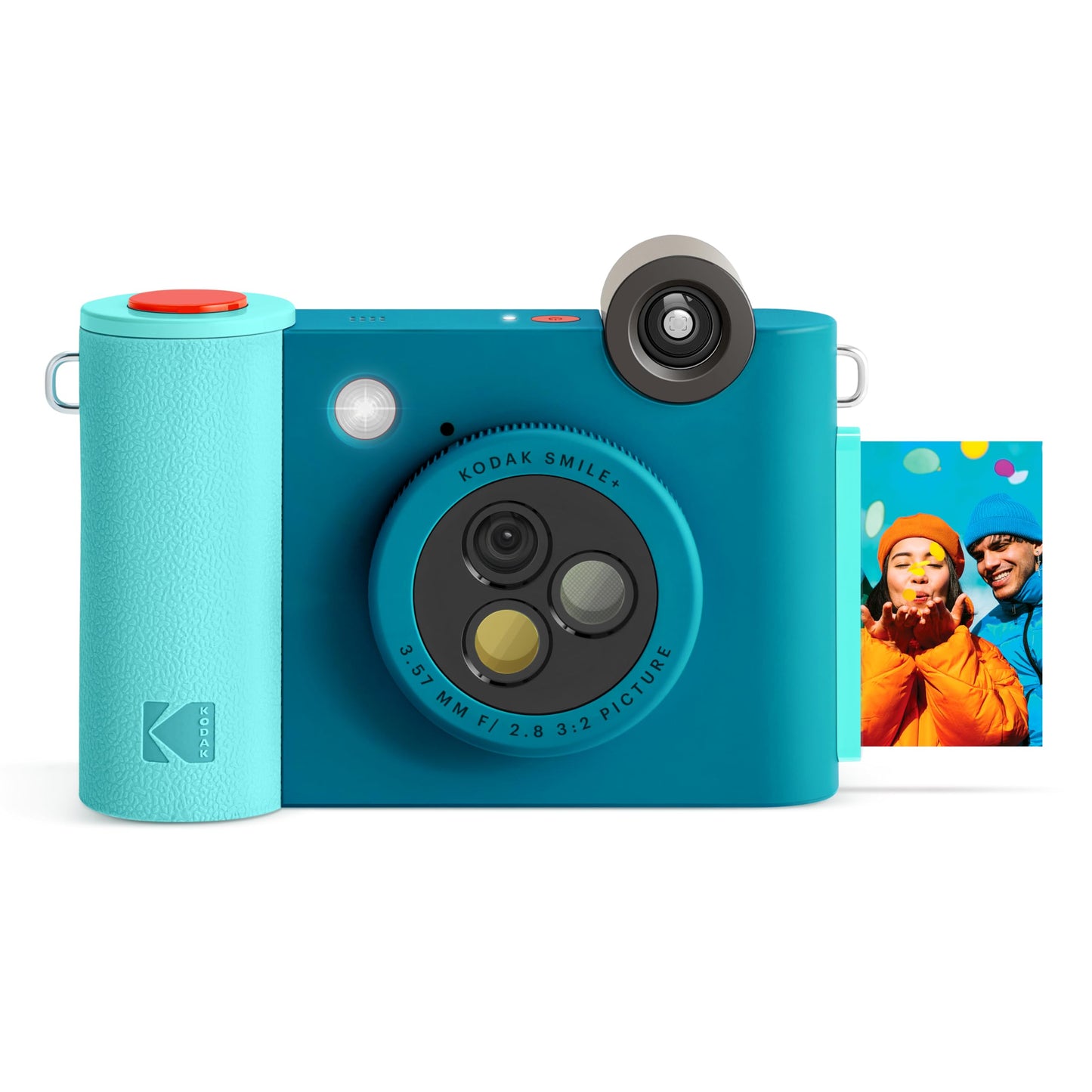 KODAK Smile+ 2-in-1 Digital Instant Print Camera & Wireless Bluetooth Photo Printer - 10MP, Special-Effect Rotating Lens, Zink 2x3” Sticky-Back Photos, Print via Fun App from Smart Devices - Fuchsia