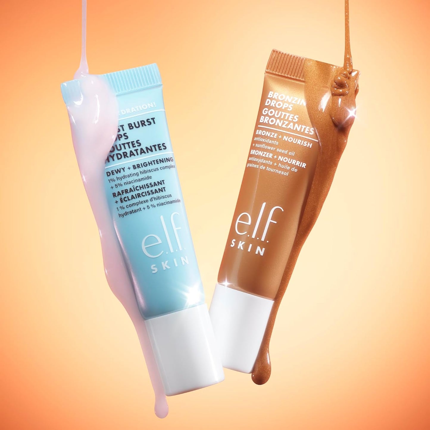 e.l.f. SKIN The Hottest Drops Duo, Holy Hydration! Thirst Burst Drops & Bronzing Drops Skincare Set, For A Dewy, Sun-Kissed Look, Vegan & Cruelty-Free