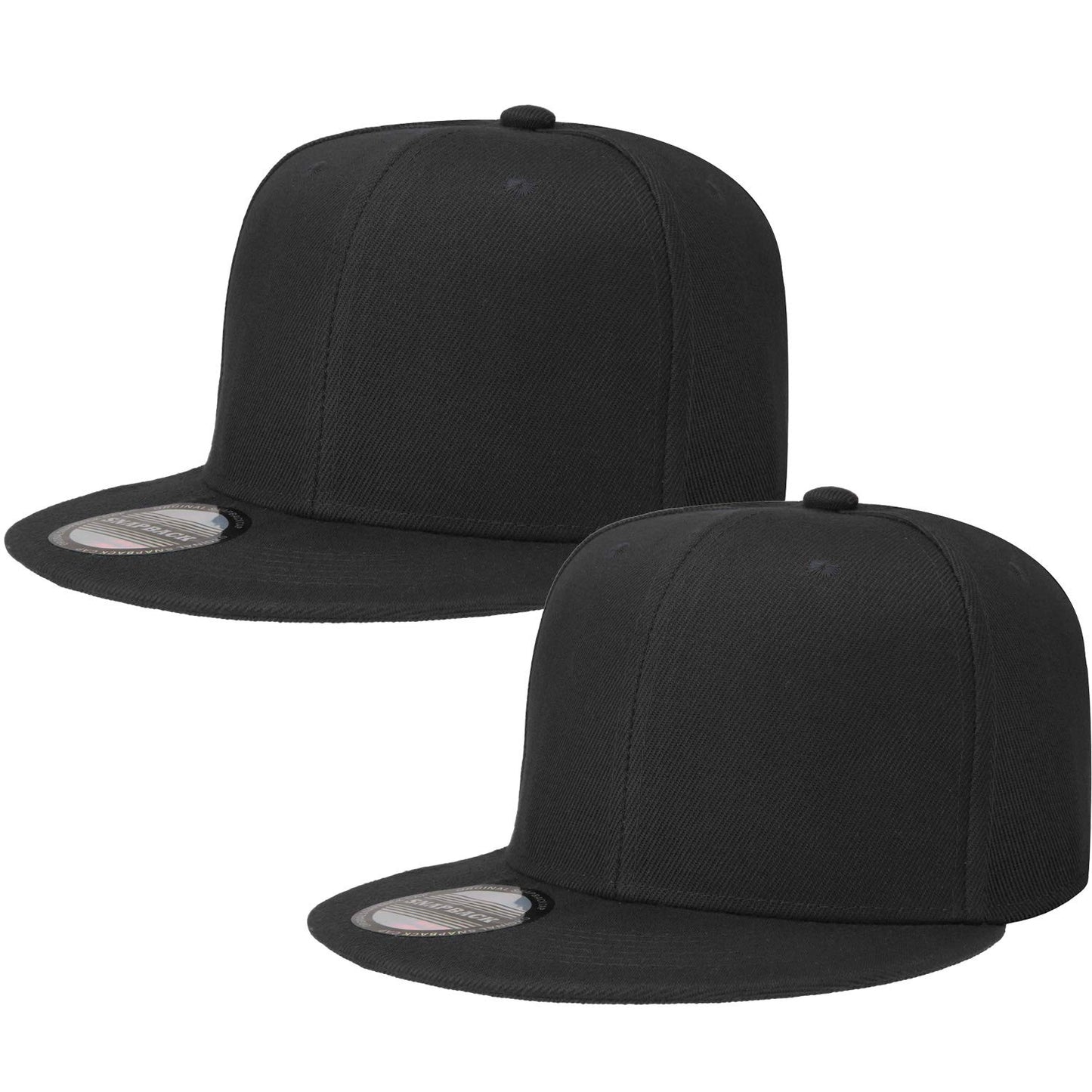 Classic Snapback Hat Cap Hip Hop Style Flat Bill Blank Solid Color Adjustable Size