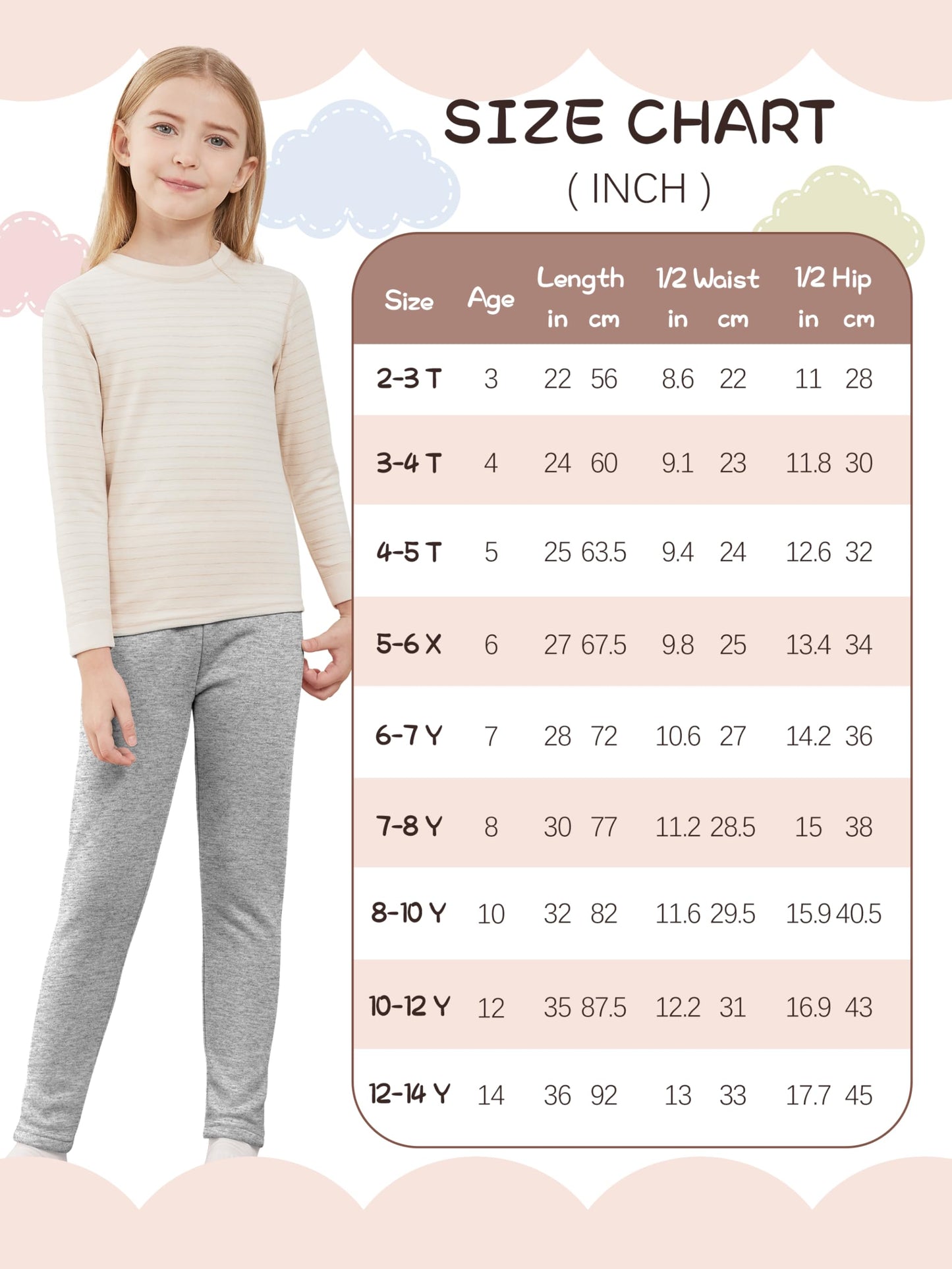 Girls Fleece Lined Leggings Cotton Kids Winter Warm Leggings Thick Thermal Tights Pants