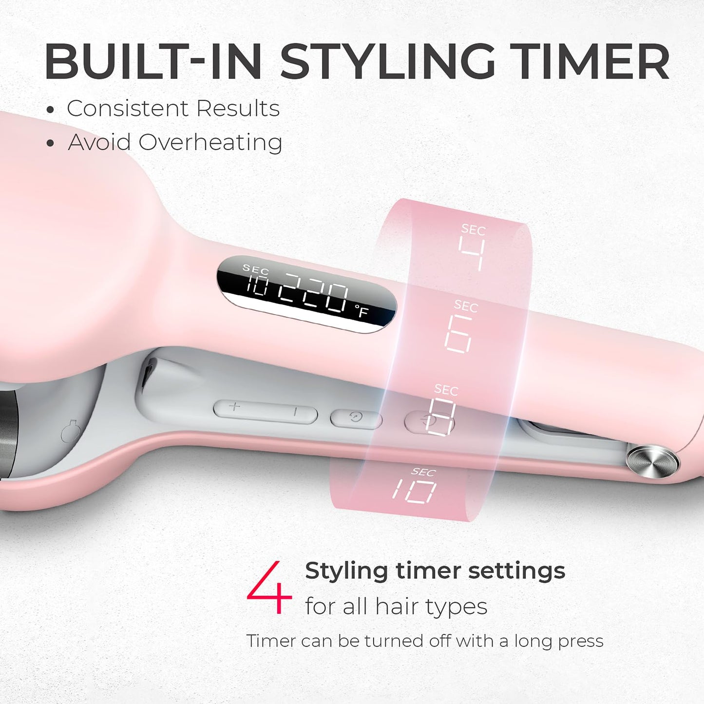 Curling Iron Hair Crimper Waver - TYMO ROVY Beach Waves Curling Wand, Ionic Deep Waver Hair Curler Tool with Ceramic 3 Barrel for Women, Dual Voltage, Anti-Scald, Easy to Use, Pink, 1.25 Inch