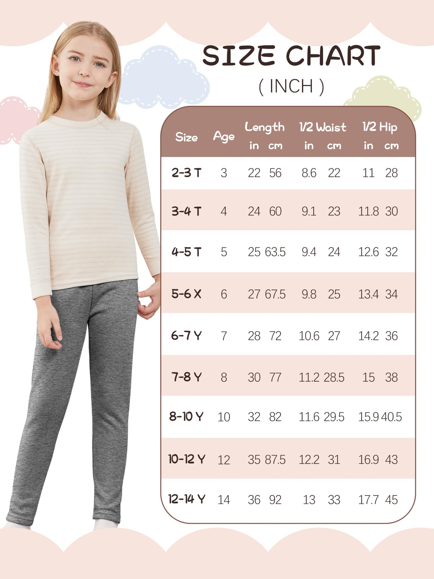 Girls Fleece Lined Leggings Cotton Kids Winter Warm Leggings Thick Thermal Tights Pants