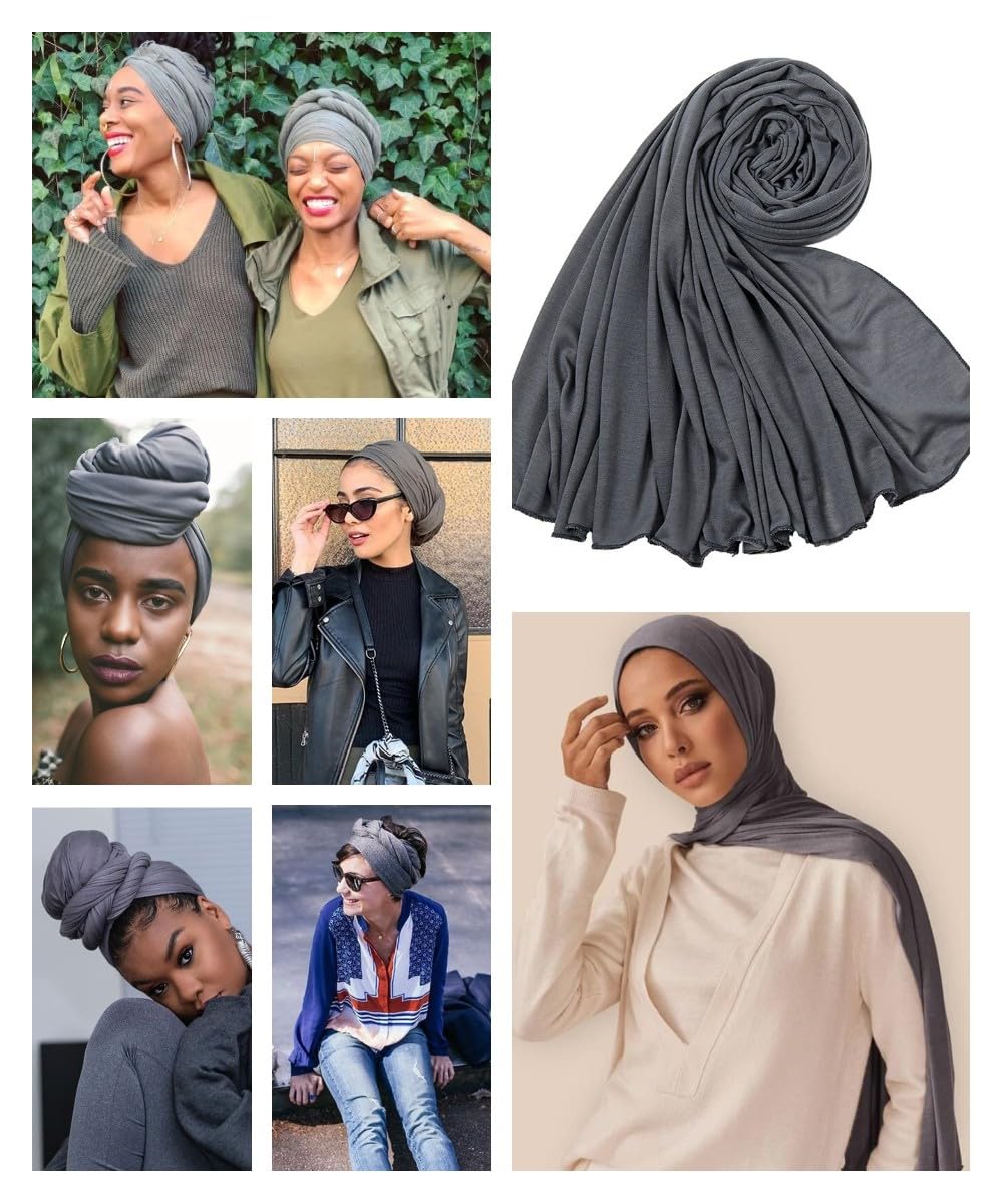 Harewom Head Wraps for Black Women Stretch Head Scarf Long African Hair Wraps Turban Headwraps Jersey Headbands