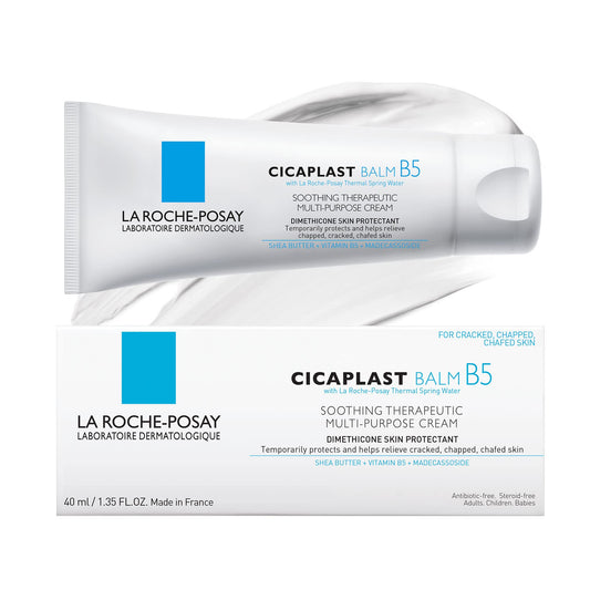 La Roche-Posay Cicaplast Balm B5 UV SPF 50, Vitamin B5 + Shea Butter + Tribioma + Madecassoside + Zinc Oxide Sunscreen, Post Treatment Skin Protectant With SPF, Multi-Purpose Cream For Dry Skin