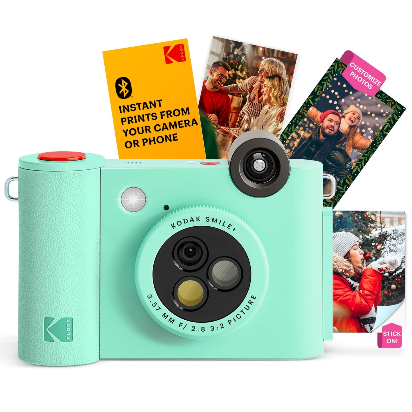 KODAK Smile+ 2-in-1 Digital Instant Print Camera & Wireless Bluetooth Photo Printer - 10MP, Special-Effect Rotating Lens, Zink 2x3” Sticky-Back Photos, Print via Fun App from Smart Devices - Fuchsia