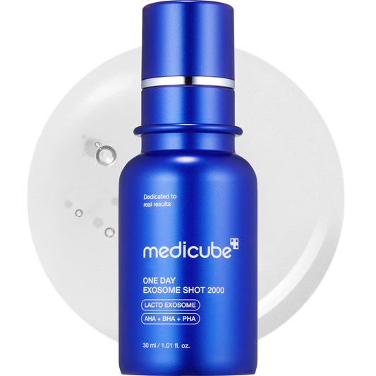 Medicube Zero Exosome Shot 2,000 PPM Spicule Facial Serum | Liquid Skin Booster Serum | Exosome, AHA+BHA+PHA | Pore Care, Dead Skin Cells, Skin Texture | Korean Skin Care 1.01 fl.oz