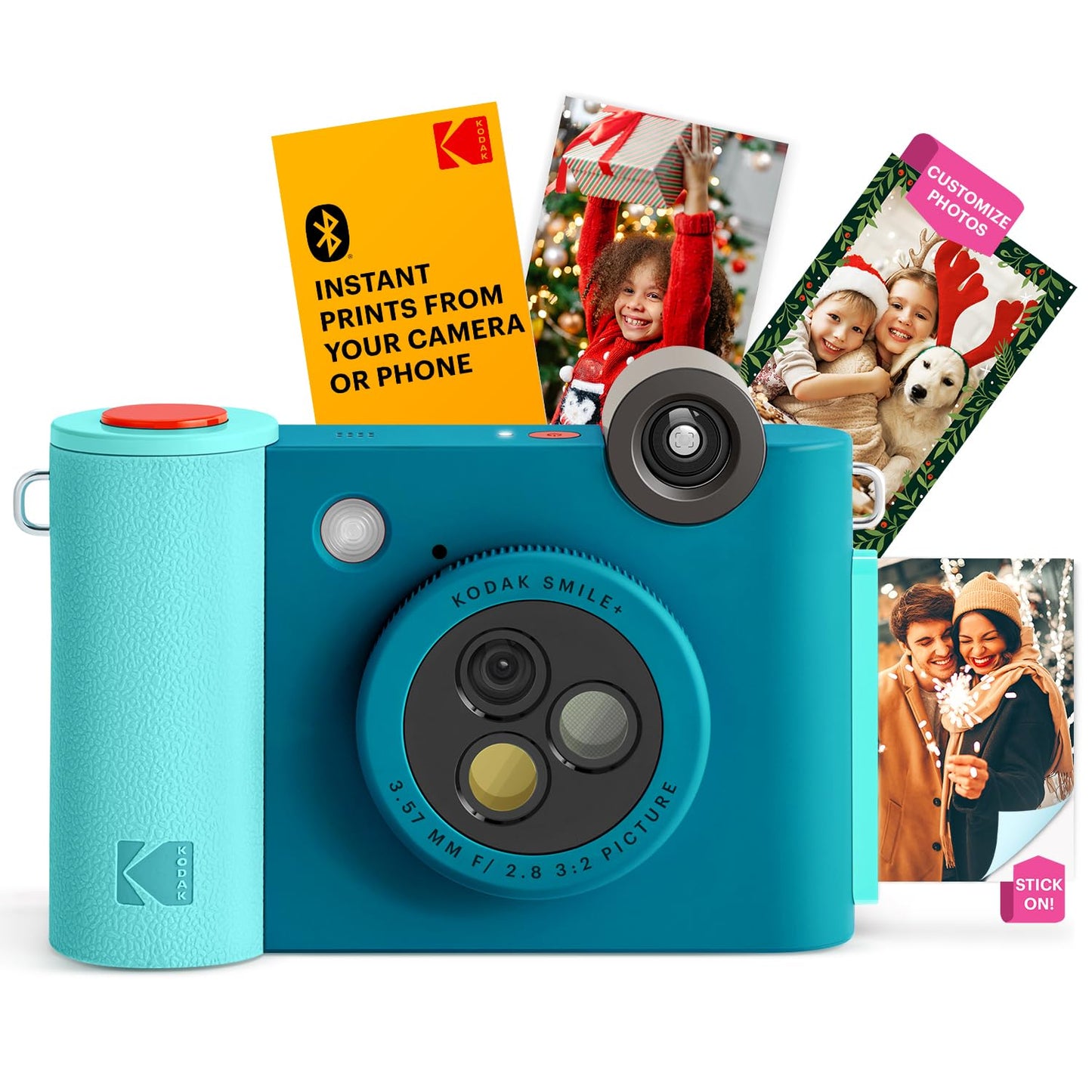 KODAK Smile+ 2-in-1 Digital Instant Print Camera & Wireless Bluetooth Photo Printer - 10MP, Special-Effect Rotating Lens, Zink 2x3” Sticky-Back Photos, Print via Fun App from Smart Devices - Fuchsia