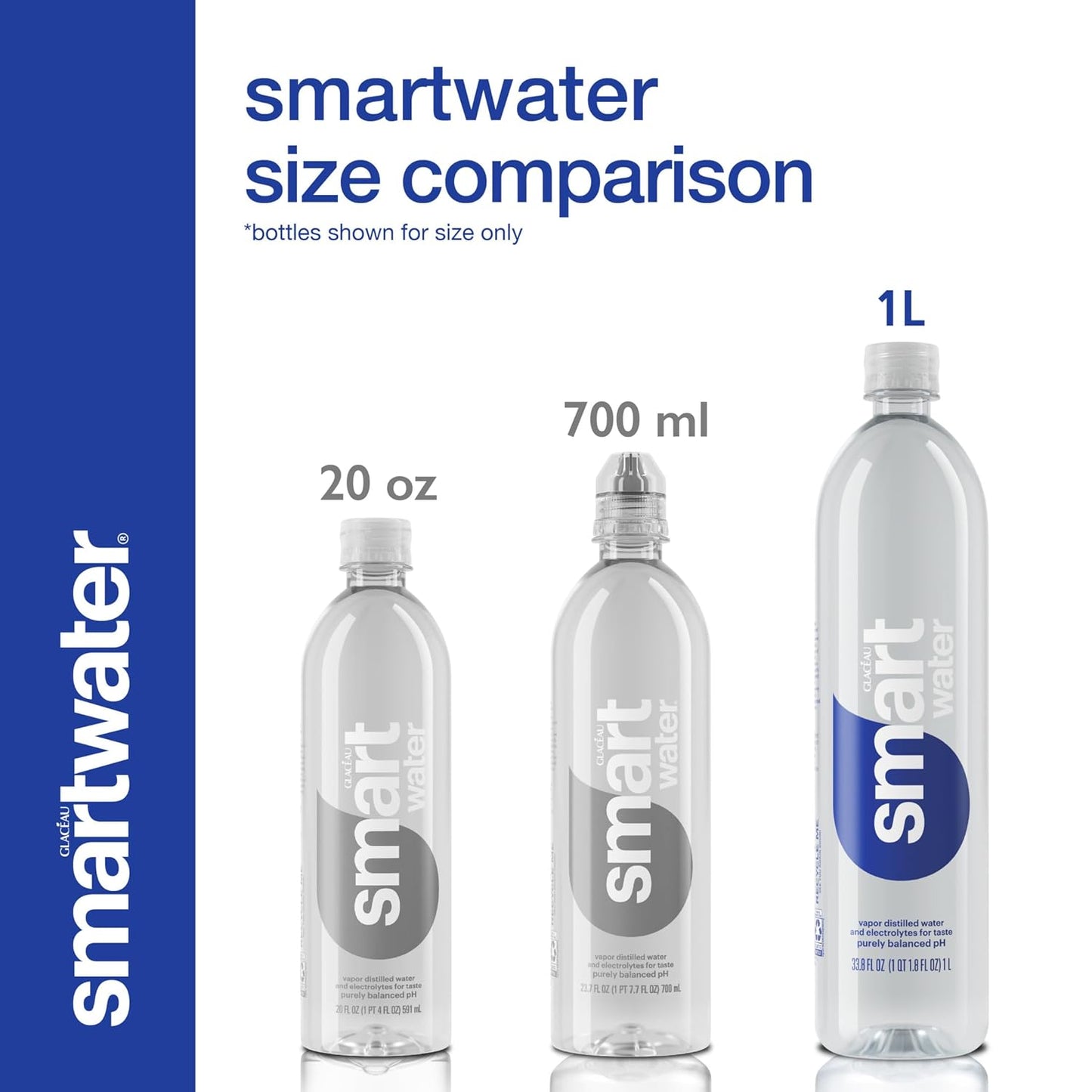 Smartwater Packaged Drinking Water, 33.8 Fl Oz (pack of 6)