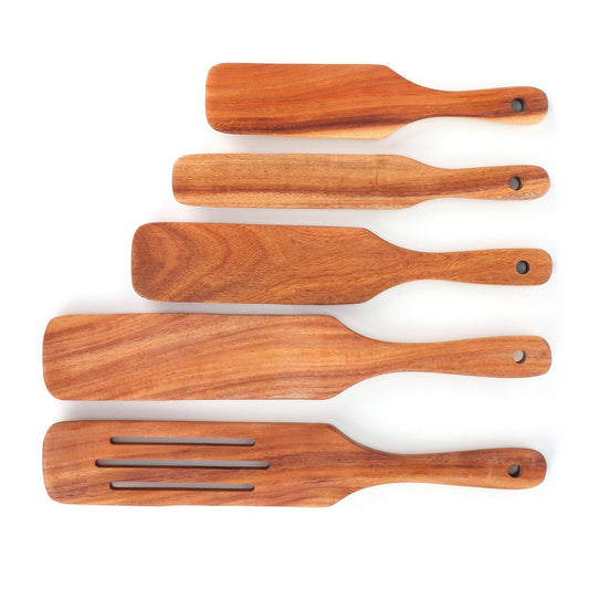 5Pcs/Set Steak Spatula Wooden Kitchen Spatula Cooking Shovel Cooking Tool for Kitchen Home