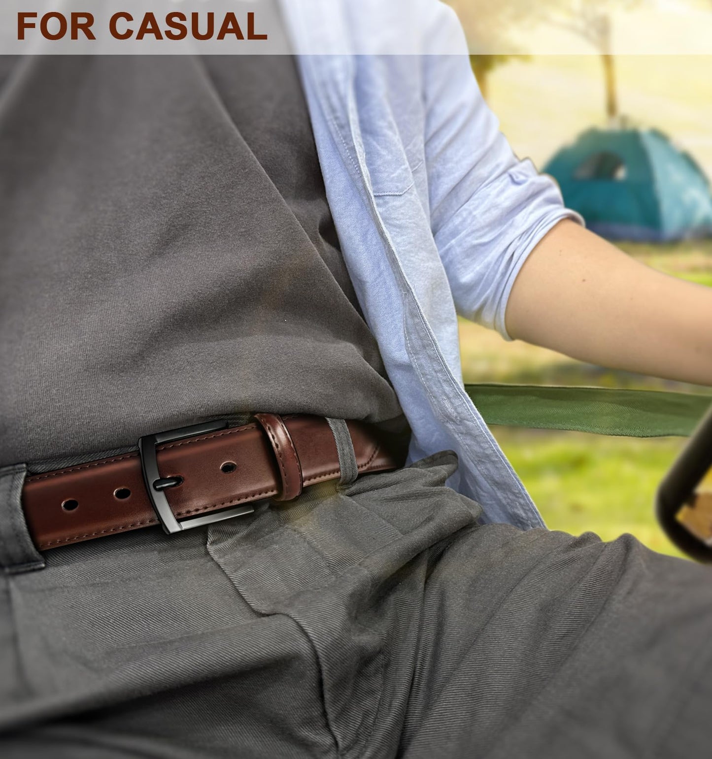 KEMISANT Men Belt 2Pack – Genuine Leather Belt for Men Dress Casual Golf Jeans 1 3/8"