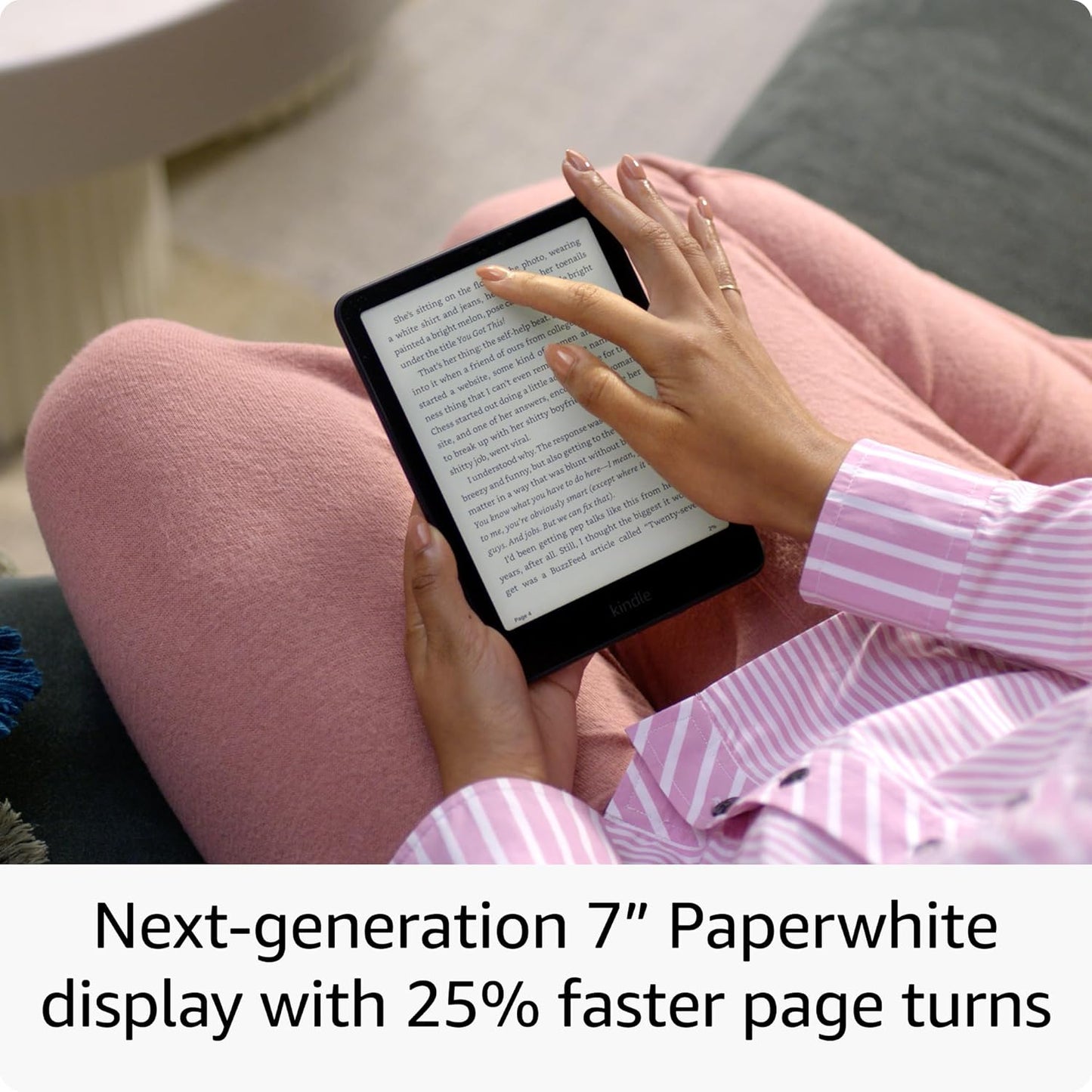 All-new Amazon Kindle Paperwhite Signature Edition (32 GB) – Our fastest Kindle with auto-adjusting front light, wireless charging, and weeks of battery life – Metallic Black