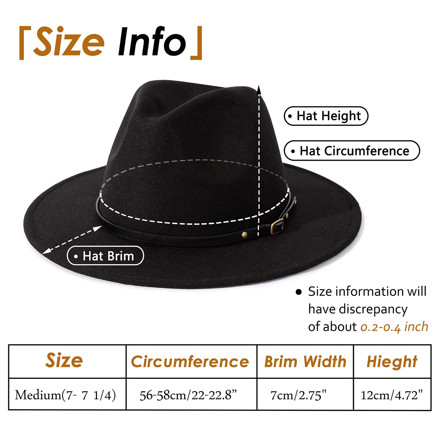 Lisianthus 2 Pack Women & Men Classic Wide Brim Belt Buckle Fedora Hat