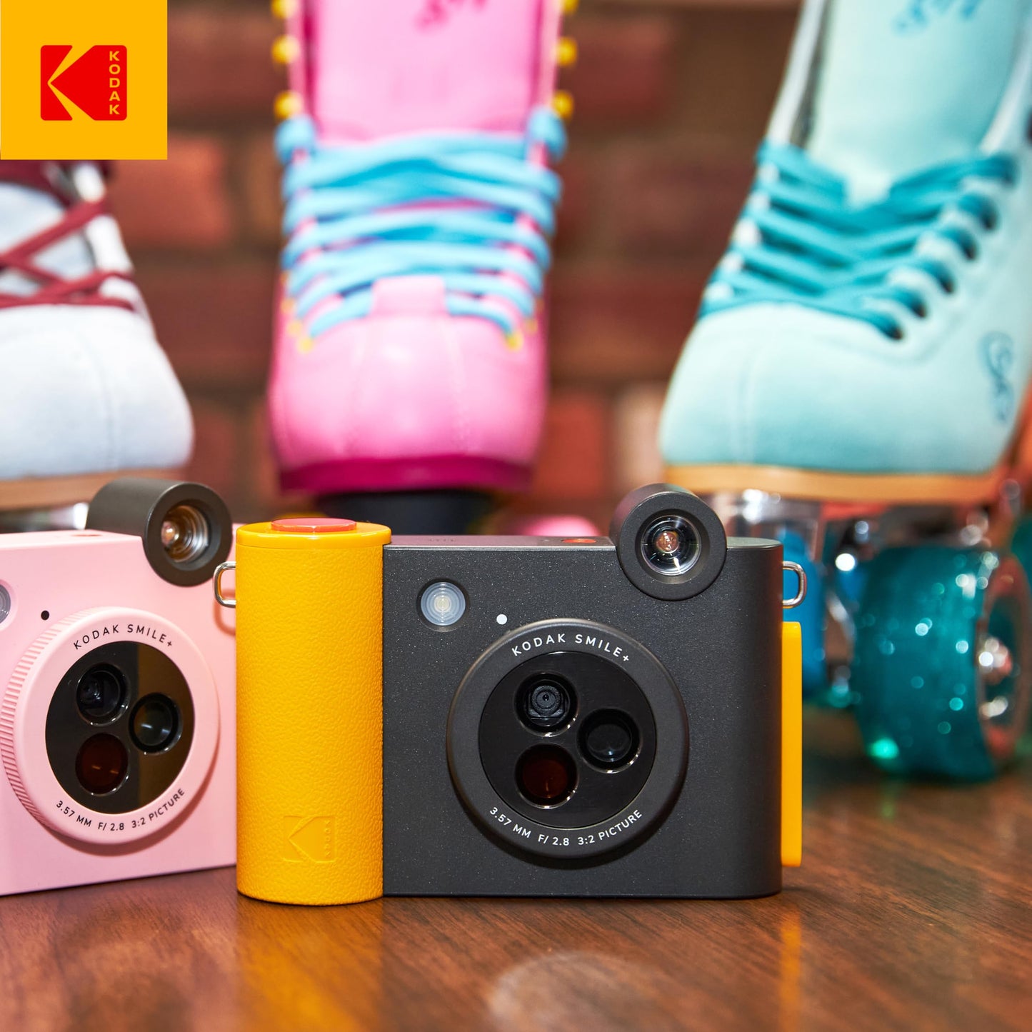 KODAK Smile+ 2-in-1 Digital Instant Print Camera & Wireless Bluetooth Photo Printer - 10MP, Special-Effect Rotating Lens, Zink 2x3” Sticky-Back Photos, Print via Fun App from Smart Devices - Fuchsia