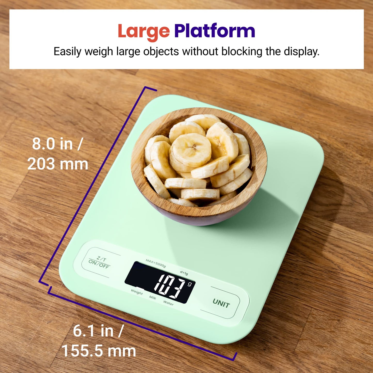 Etekcity Food Kitchen Scale, Digital Grams and Ounces for Weight Loss, Baking, Cooking, Keto and Meal Prep, LCD Display, Medium, 304 Stainless Steel