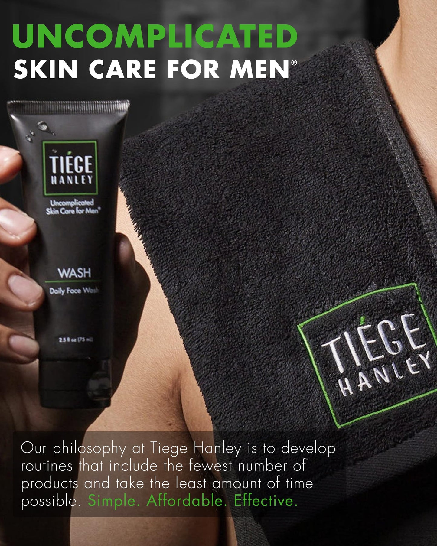 Tiege Hanley Mens Skin Care Set, Anti-Aging Skin Care Routine for Men (System Level 3) - Men's Skincare Set for Fines Lines Includes Face Wash, Scrub, Moisturizer, Eye Cream, & Face Serum