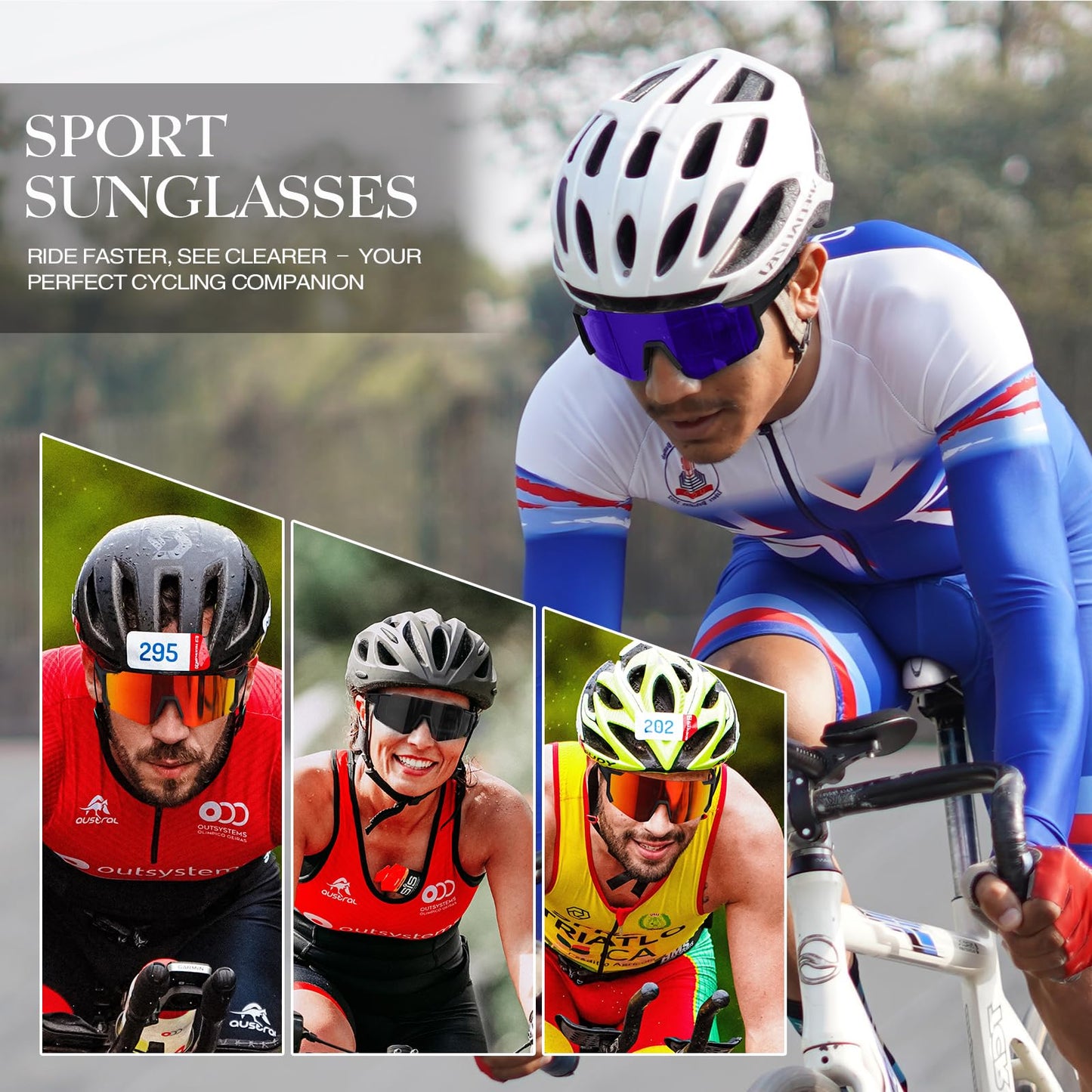 Polarized Sport Sunglasses for Men and Women, Lightweight Sun Glasses with UV Protection for Cycling Running Fishing