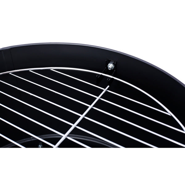 17 Inch Steel Charcoal Smoker, Heavy Duty Round Grill For Outdoor Cooking, Black