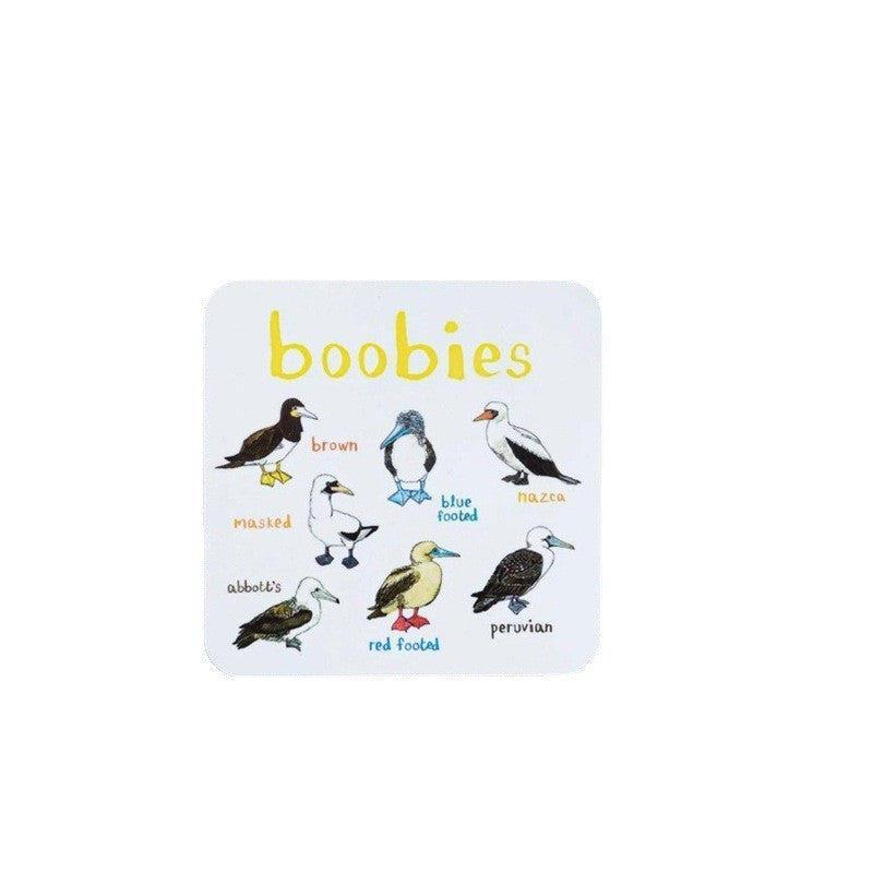 Bird Pun Coasters Fun Square Drink Coaster For Children Wooden And PVC Cup Mats Home Kitchen Decor