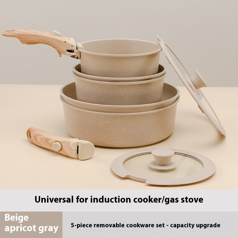 Removable Non-stick Cookware Suit Medical Stone Pan Milk Pot