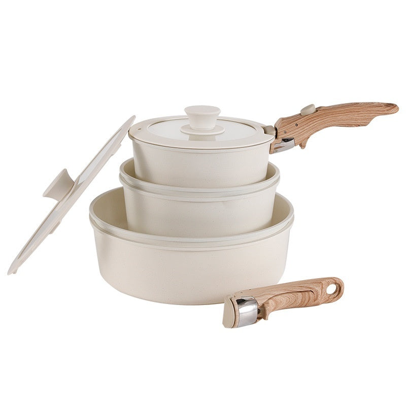 Removable Non-stick Cookware Suit Medical Stone Pan Milk Pot