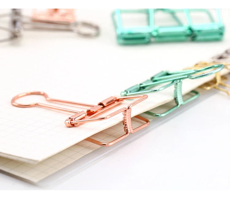 Mr Paper 8 Colors 3 Sizes 1 Pcs Colors Gold Sliver Rose Green Purple Binder Clips Large Medium Small Office Study Binder Clips