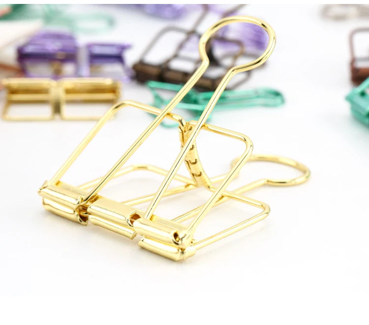 Mr Paper 8 Colors 3 Sizes 1 Pcs Colors Gold Sliver Rose Green Purple Binder Clips Large Medium Small Office Study Binder Clips