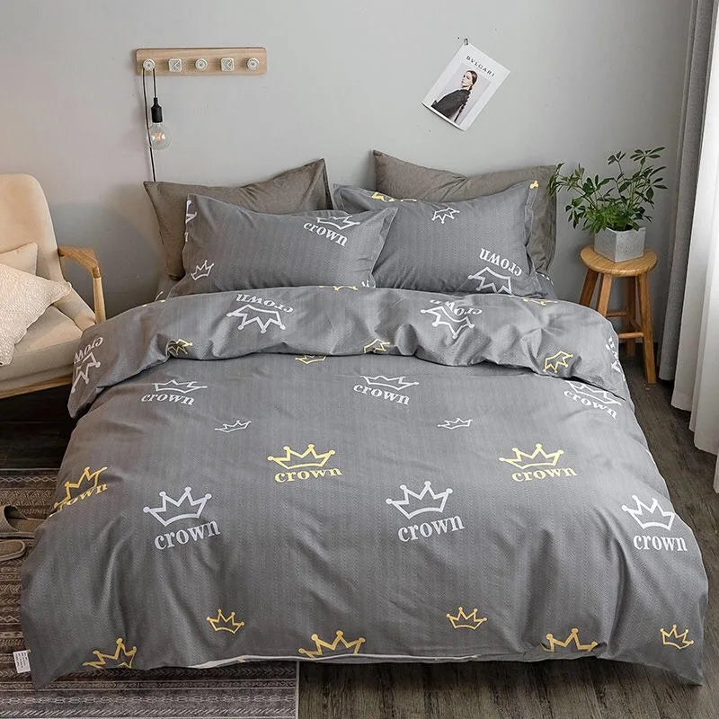 WOSTAR Luxury bedding set king size duvet cover bed sheet and pillowcase geometry printed nordic style bedclothes home textiles