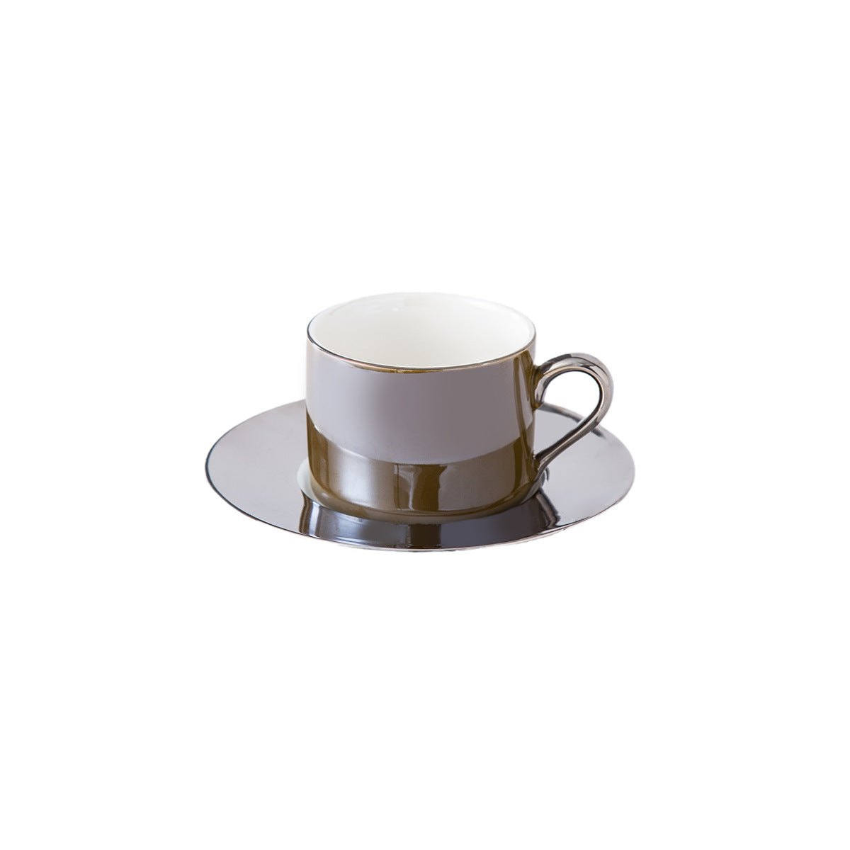 Retro Light Luxury European Style Golden Edge Ceramic Coffee Cup And Saucer