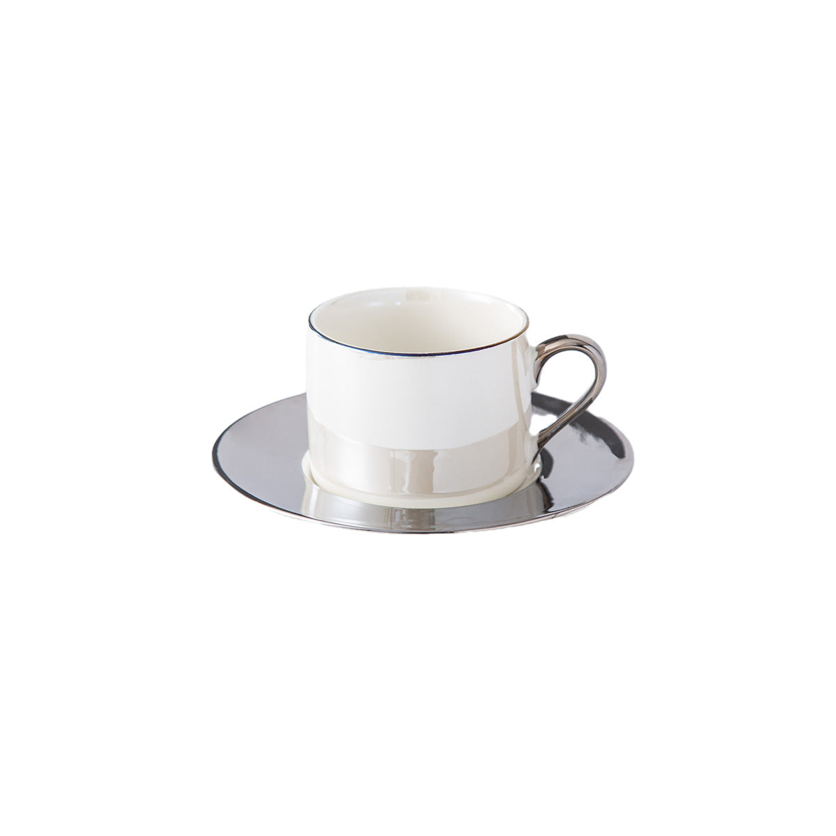 Retro Light Luxury European Style Golden Edge Ceramic Coffee Cup And Saucer