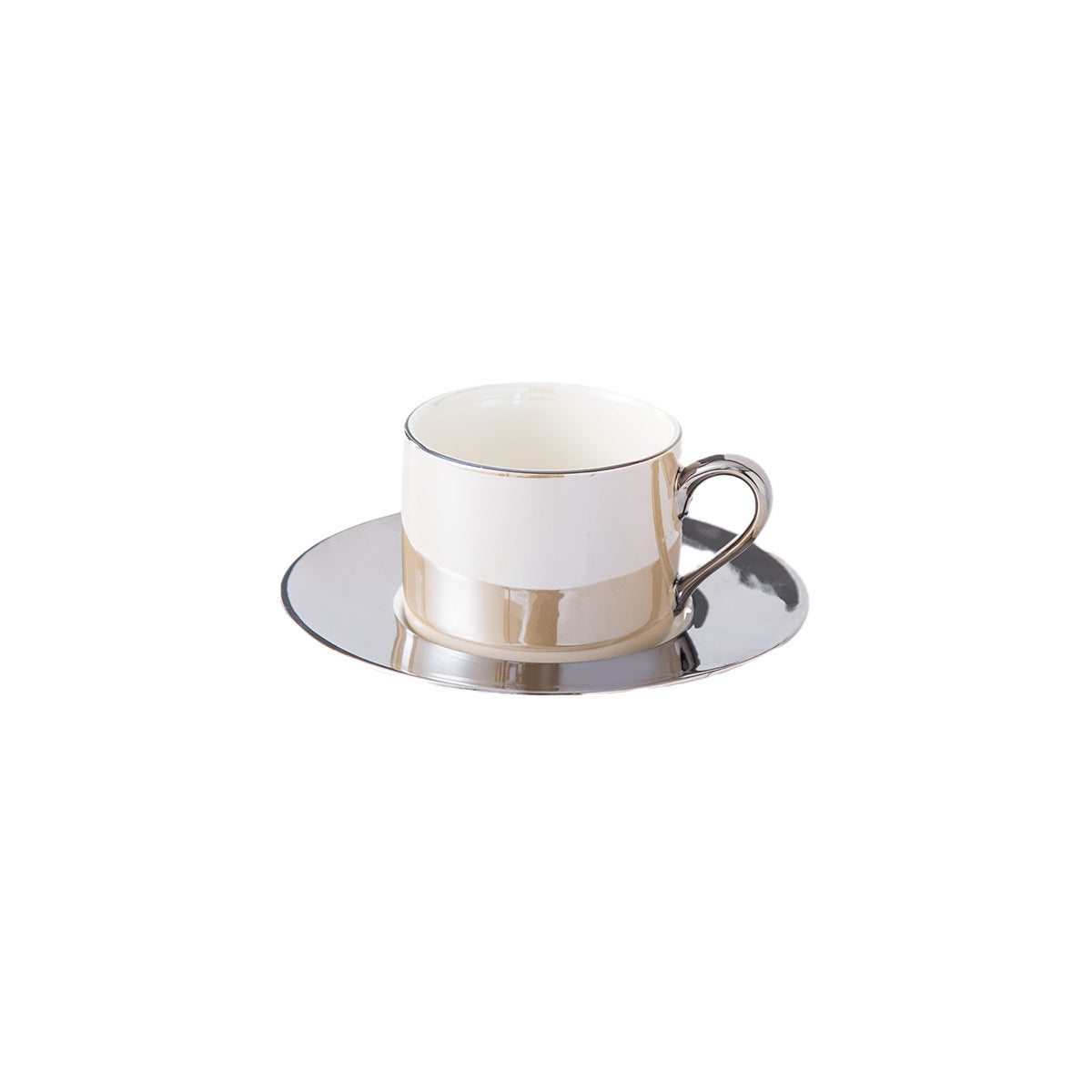 Retro Light Luxury European Style Golden Edge Ceramic Coffee Cup And Saucer