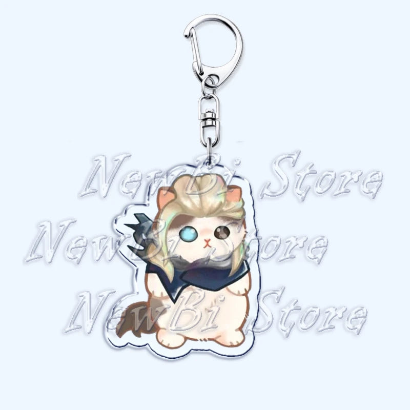 Cute Valorant Game Cat Keychains Gaming Killjoy Val Jett Pendant Keyring for Accessories Bag Key Chain Ring Jewelry Fans Gifts