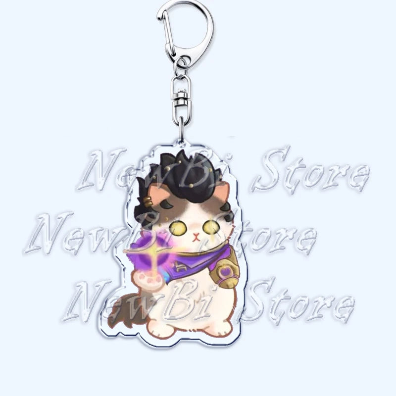 Cute Valorant Game Cat Keychains Gaming Killjoy Val Jett Pendant Keyring for Accessories Bag Key Chain Ring Jewelry Fans Gifts