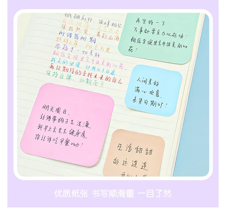 Multicolor Memo Pad 3 Size Adhesive Notepad Decal Scrapbooking DIY Diary Sticky Note Office School Supplies Kawaii Stationery