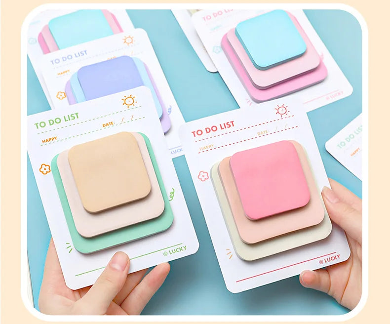 Multicolor Memo Pad 3 Size Adhesive Notepad Decal Scrapbooking DIY Diary Sticky Note Office School Supplies Kawaii Stationery