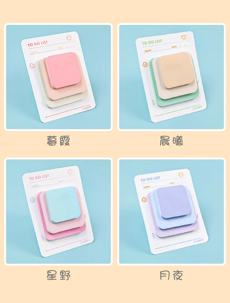 Multicolor Memo Pad 3 Size Adhesive Notepad Decal Scrapbooking DIY Diary Sticky Note Office School Supplies Kawaii Stationery