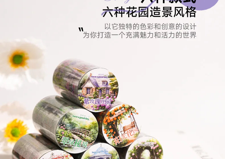 1pcs/1lot Decorative Adhesive tapes Comfort Garden masking tapes Junk Journal Scrapbooking stikcers DIY