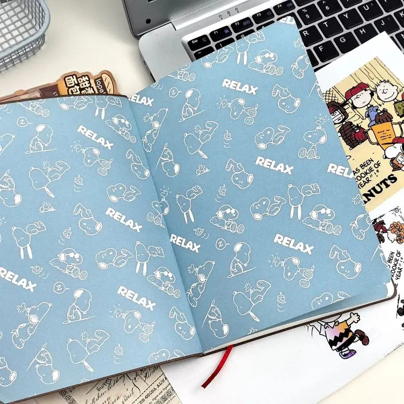 Snoopy Pu Notebook Kawaii Diary Originality Ins Popularity Cartoon Student Stationery Cute Notepad Boy Girl Quality Reward Gift