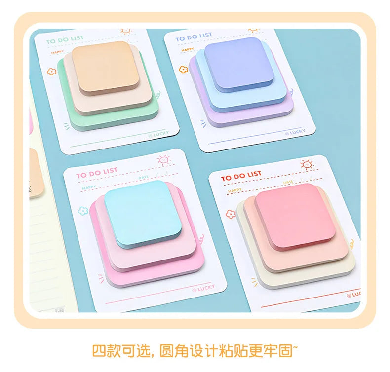 Multicolor Memo Pad 3 Size Adhesive Notepad Decal Scrapbooking DIY Diary Sticky Note Office School Supplies Kawaii Stationery