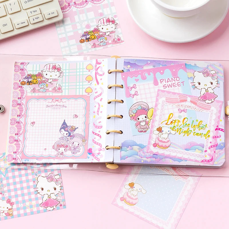 200 Pages Cute Cartoon Grid Character Memo Pad Scrapbooking Diary DIY Kawaii Stationery Non Sticky Notes Message Notepad Gift