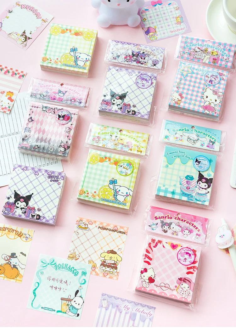 200 Pages Cute Cartoon Grid Character Memo Pad Scrapbooking Diary DIY Kawaii Stationery Non Sticky Notes Message Notepad Gift