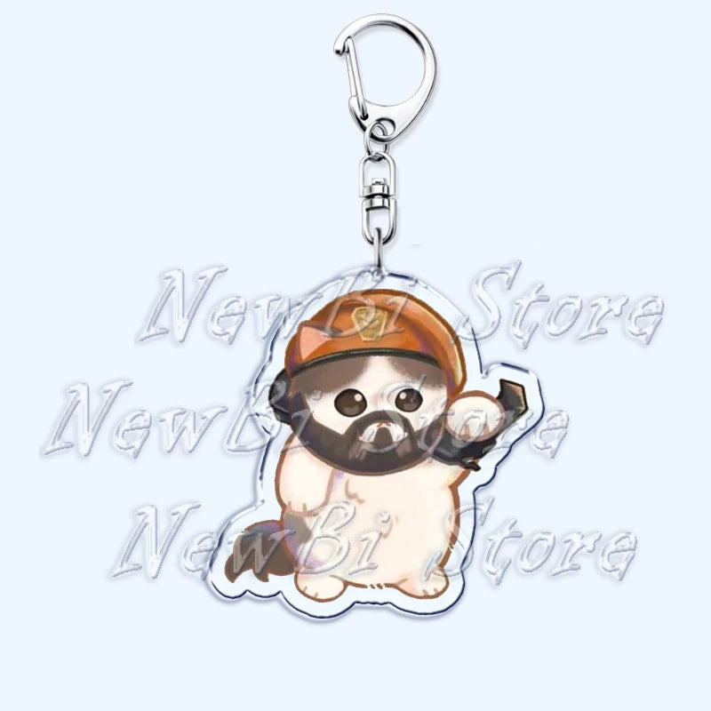 Cute Valorant Game Cat Keychains Gaming Killjoy Val Jett Pendant Keyring for Accessories Bag Key Chain Ring Jewelry Fans Gifts