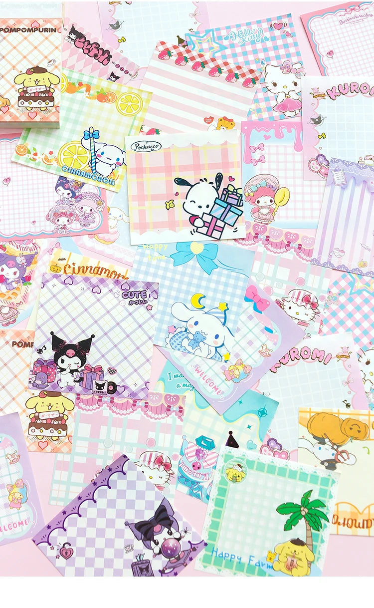 200 Pages Cute Cartoon Grid Character Memo Pad Scrapbooking Diary DIY Kawaii Stationery Non Sticky Notes Message Notepad Gift