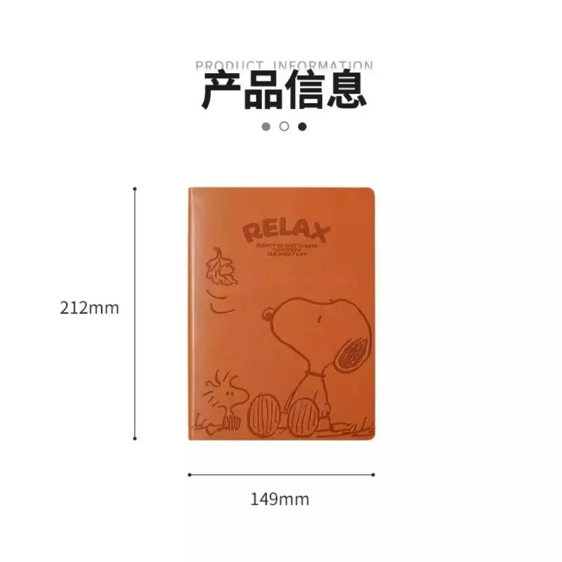 Snoopy Pu Notebook Kawaii Diary Originality Ins Popularity Cartoon Student Stationery Cute Notepad Boy Girl Quality Reward Gift