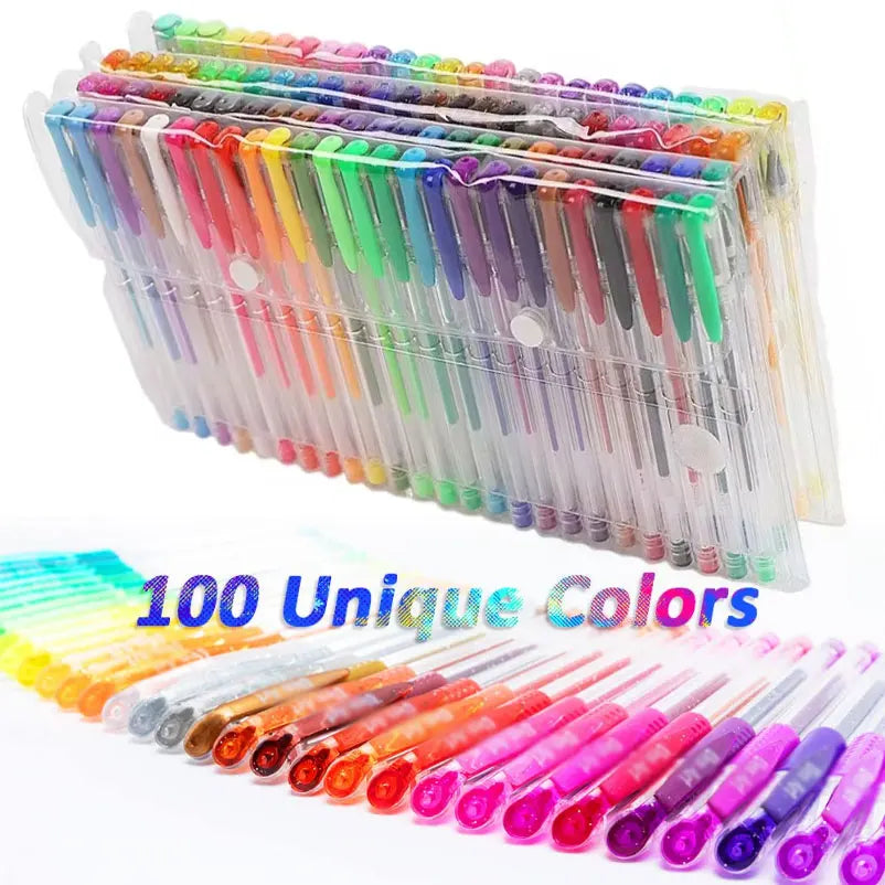 5-100pcs Gel Pen Set 100 Colors Pen Set for Making Cards, Adult Coloring Books, Journaling Planner Crafting Doodling Drawing