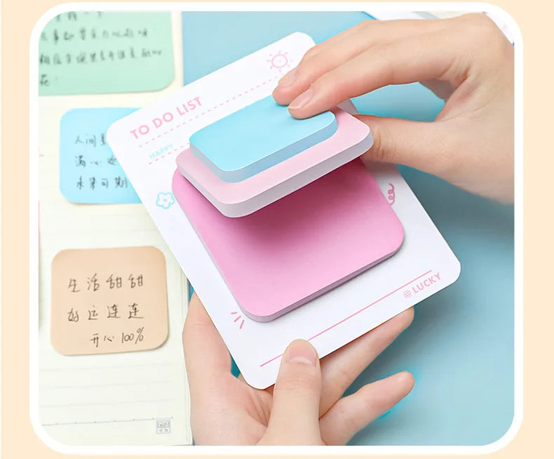 Multicolor Memo Pad 3 Size Adhesive Notepad Decal Scrapbooking DIY Diary Sticky Note Office School Supplies Kawaii Stationery